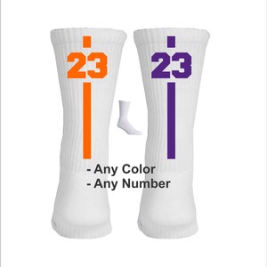 Elite Athletic Socks - &quot;3 PAIRS&quot; of Personalized socks - Number Socks - Cheer socks - Basketball socks - Football socks - Volleyball socks