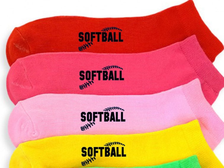 Softball Socks 6 Pairs of Custom Printed Softball Socks Name Etsy