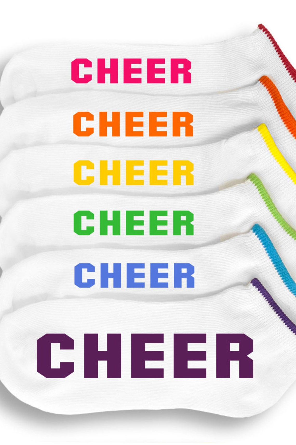 CHEER Socks 6 Pairs of Custom Low Cut Socks Volleyball Socks Etsy