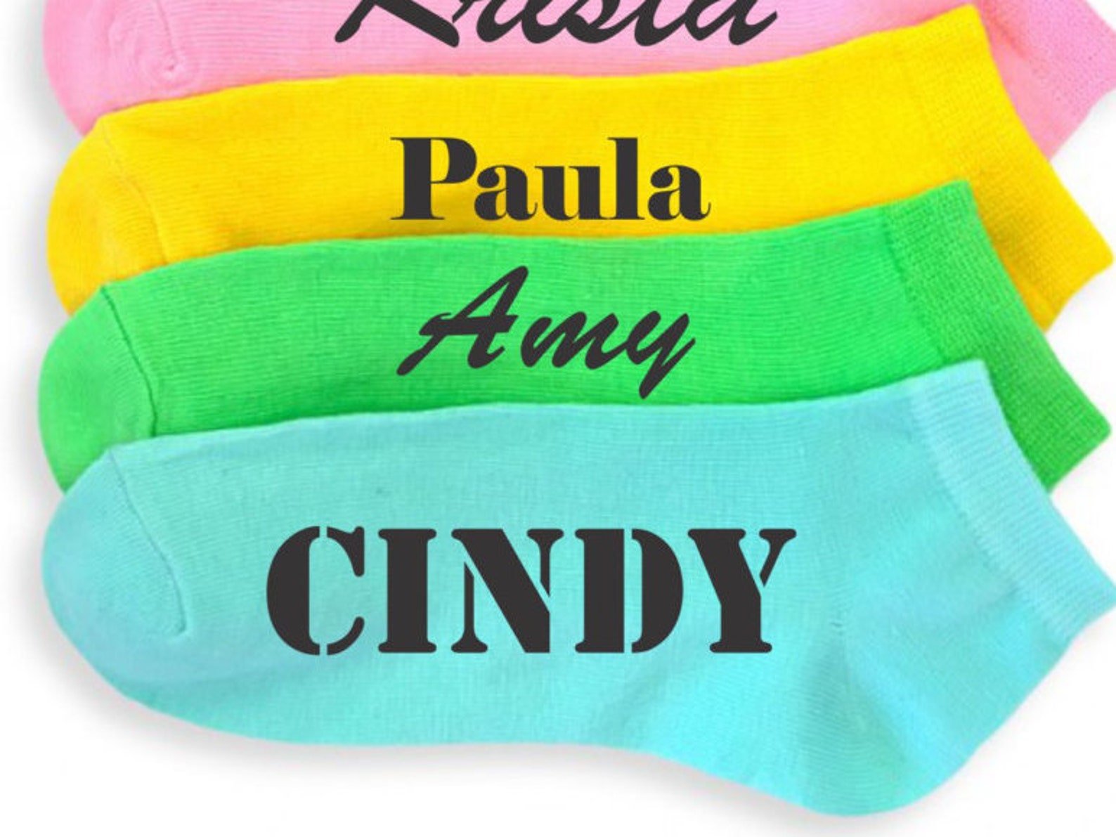 Your Name Socks 6 Pairs of Custom Your Name Socks Cheer Socks Etsy