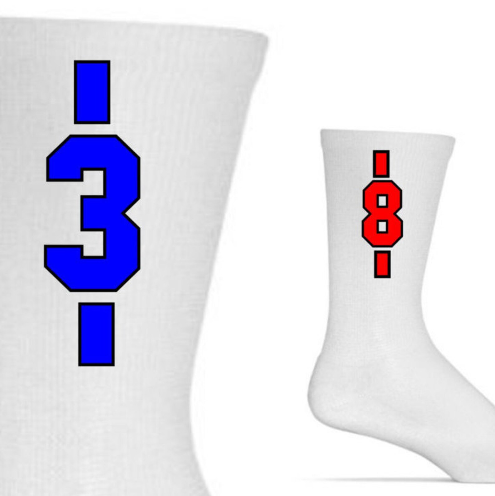 Number Socks 3 Pairs of Custom Sport Socks Number Socks cheer Etsy