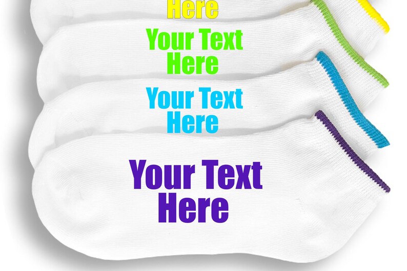 Your Name Socks 6 Pairs of Custom Your Name Socks Cheer Socks Etsy