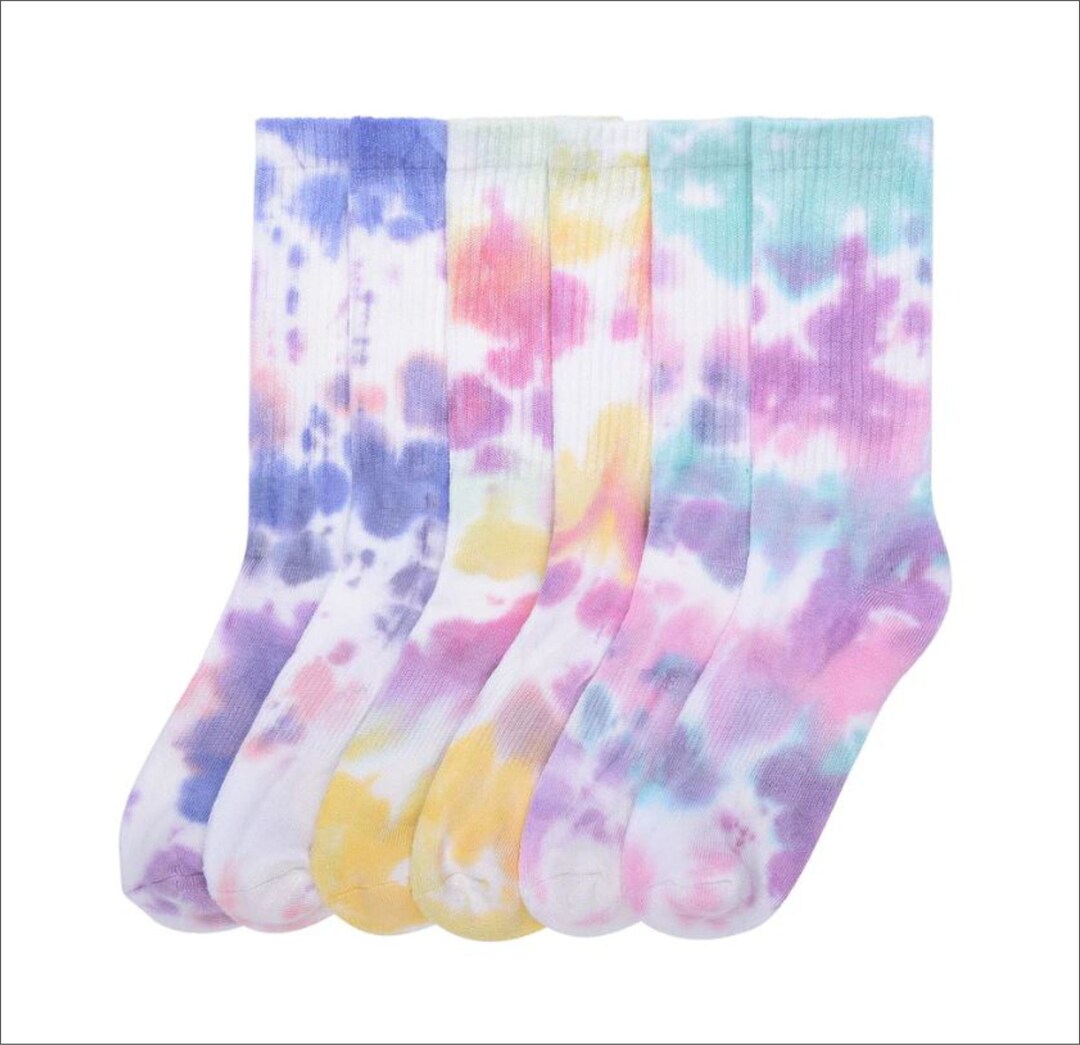 Tie Dye Socks 3 Pairs of Crew Tie Dye Socks Etsy