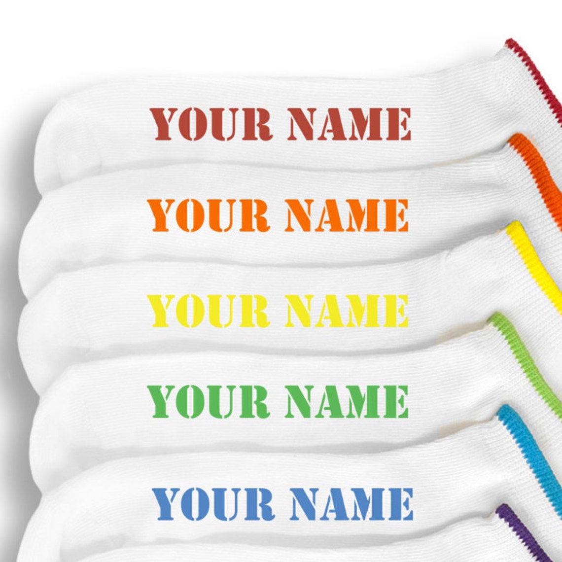 Name Socks 6 Pairs of Personalized Name Socks Etsy