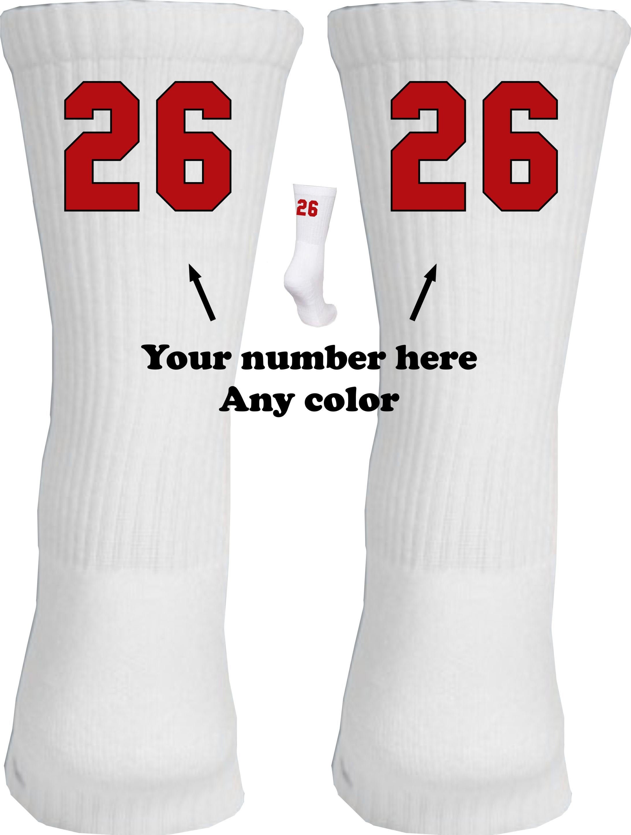 Number Socks 3 Pairs of Custom Sport Socks Number Socks cheer Etsy