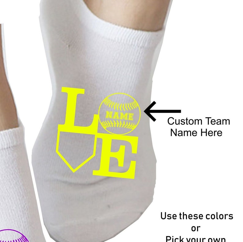 Softball Socks 6 Pairs of Custom Printed Softball Socks Name Etsy