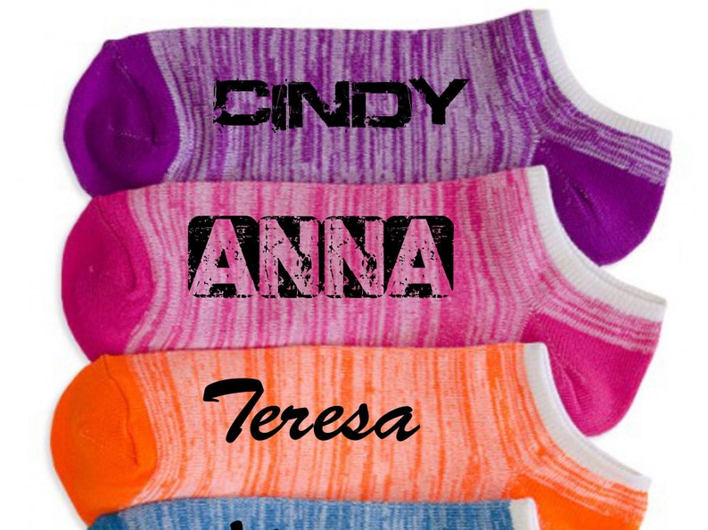 Name Socks 6 Pairs of Your Name Custom Printed Socks Cheer Etsy