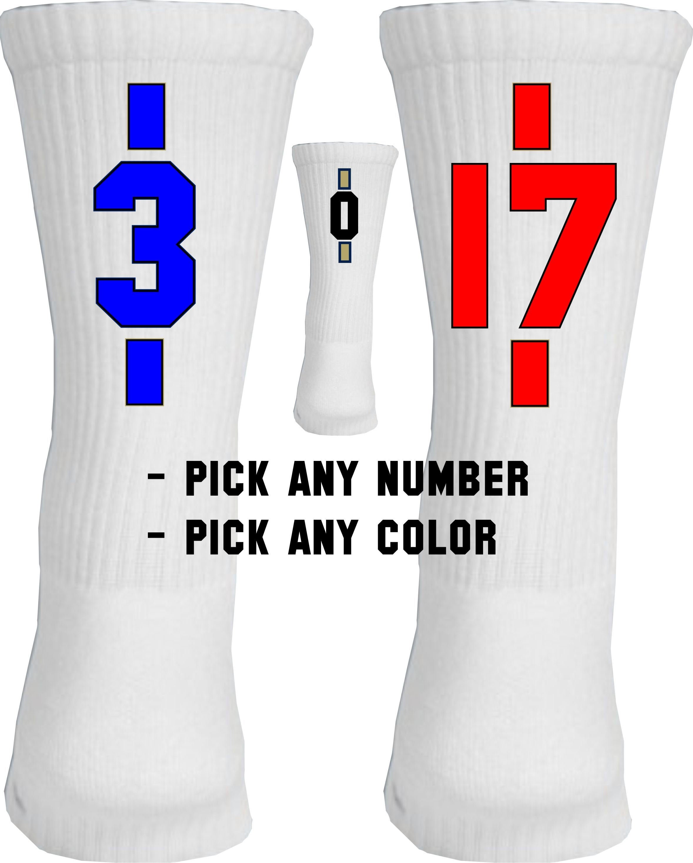 Number Socks 3 Pairs of Custom Sport Socks Number Socks cheer | Etsy