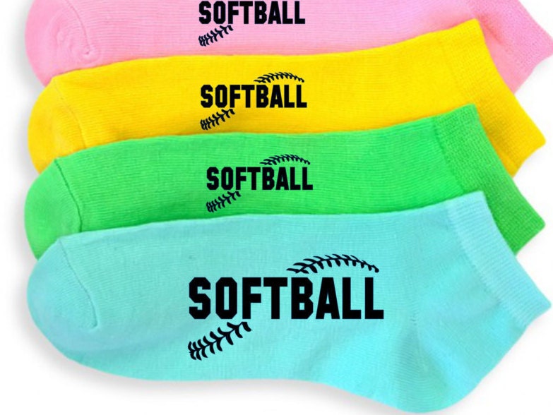 Softball Socks 6 Pairs of Custom Printed Softball Socks Name Etsy