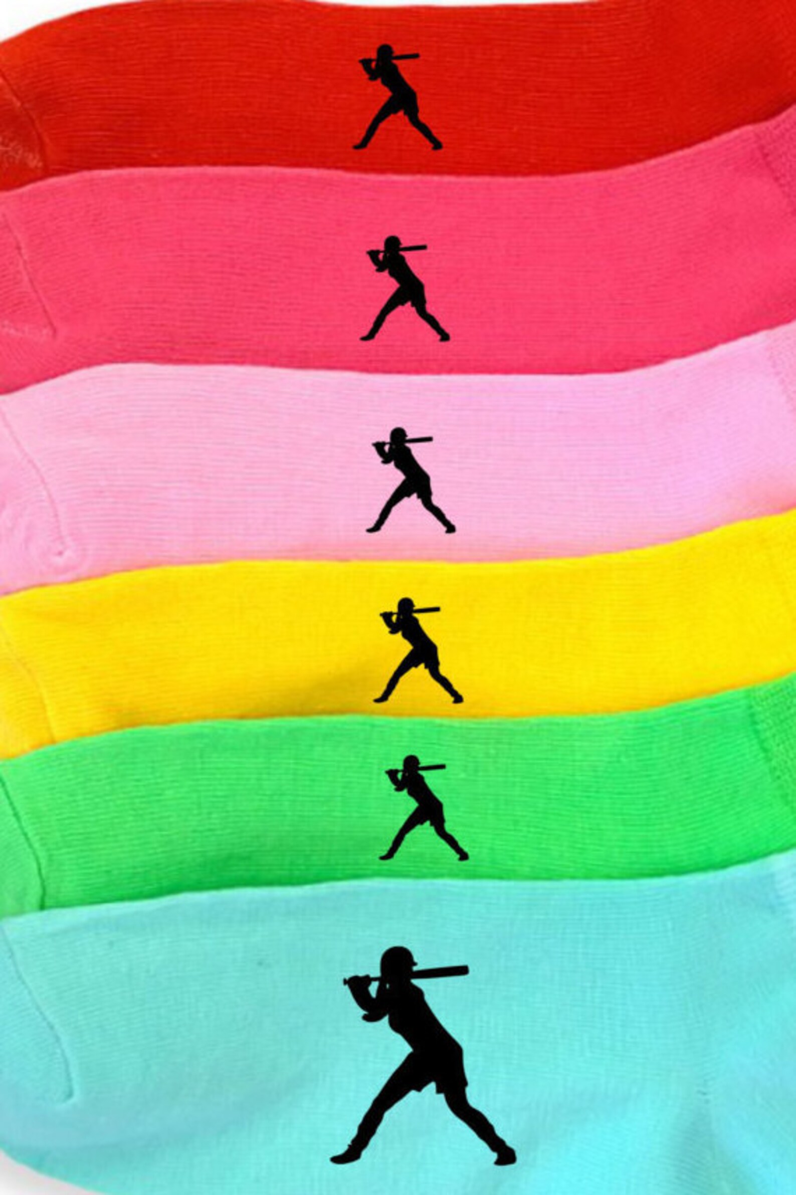 Softball Socks 6 Pairs of Custom Printed Softball Socks Name Etsy