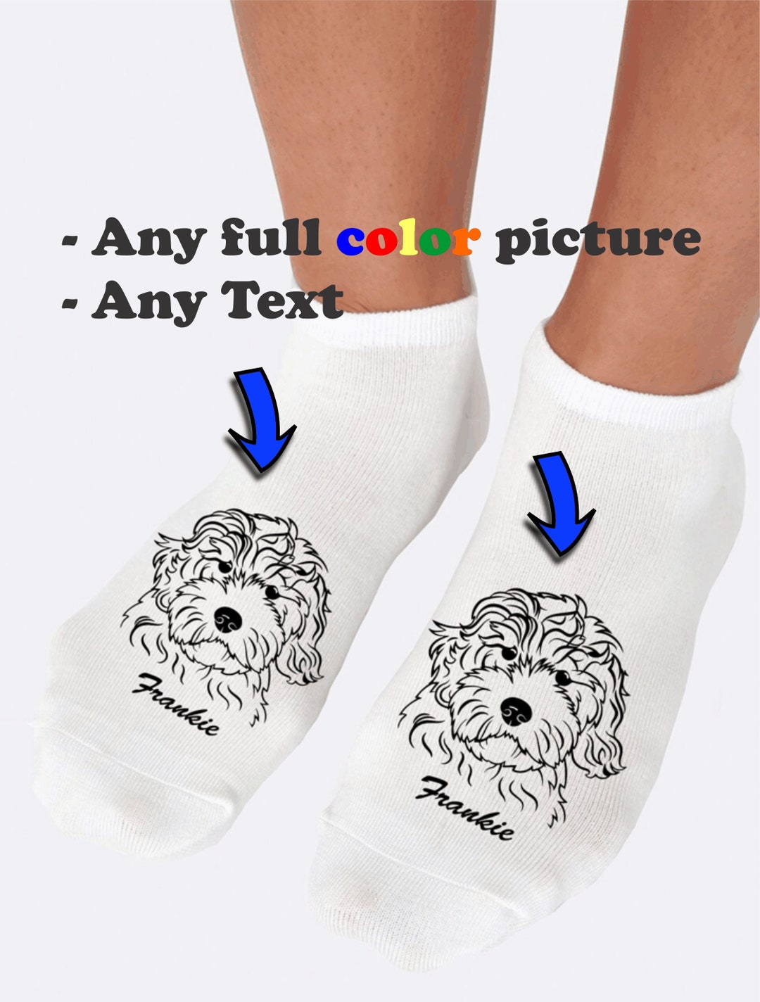 Dog Socks 5 Pairs of Custom Printed Dog Socks, Fathers Day Gift Thin