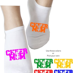 Cheer Mom Socks -&quot;5 PAIRS&quot; of Cheer Socks - Dance Socks - Name Socks - Gift Socks - Volleyball Socks - Cheer Mom socks - Personalized Socks