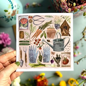 Impression d'art / carte de voeux personnalisée J'aime mon jardin