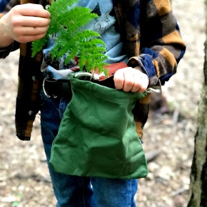 Personalised Foraging Pouch Canvas Drawstring Forest Bag image 4