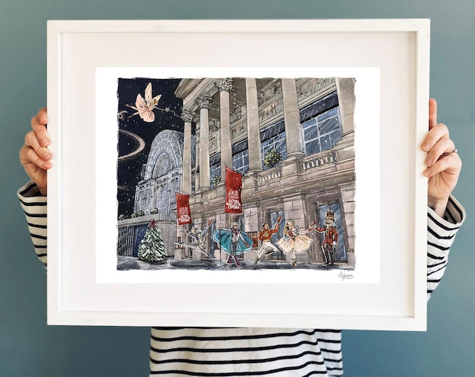 Royal Opera House & Ballet, London Art Print | Greeting Card | Christmas