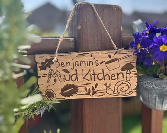PERSONALISE FOR FREE Woodland Mud Kitchen Sign