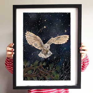 Twilight Owl Art Print / Greeting Card