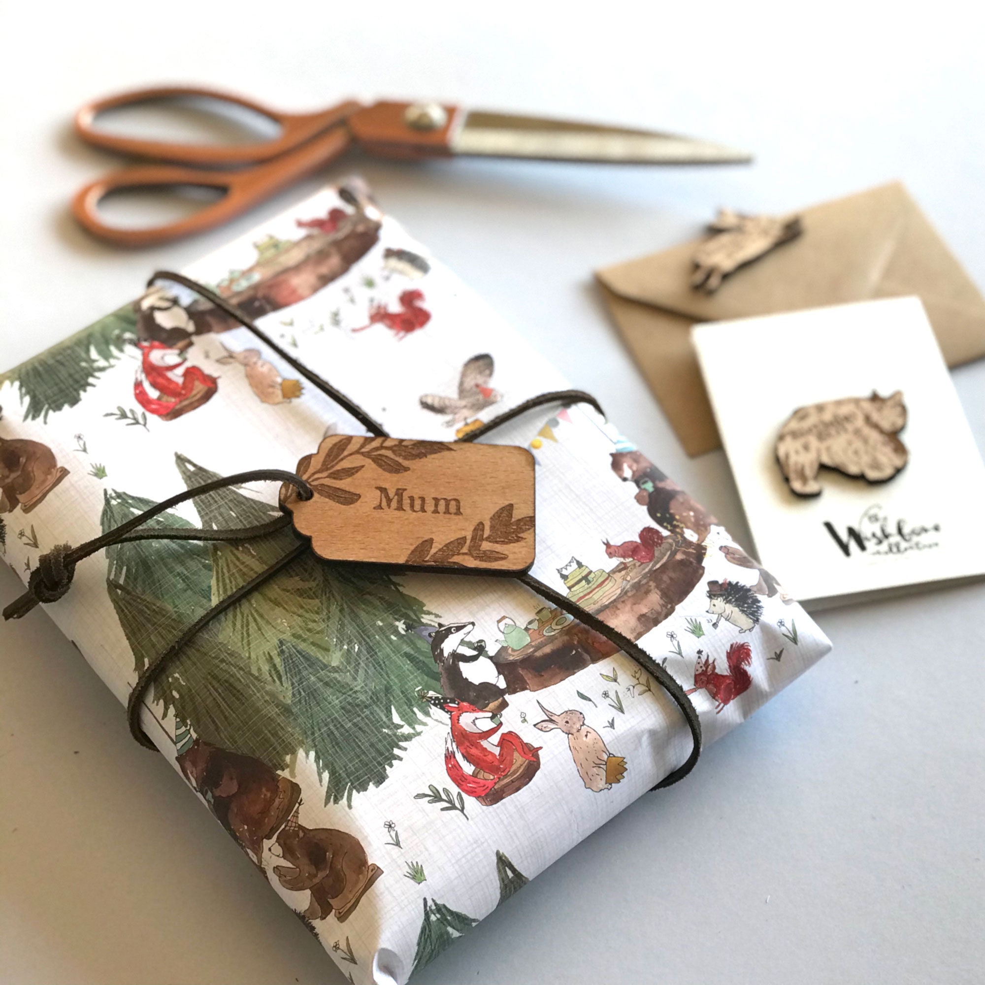 Forest Animal Tea Party Gift Wrap Wrapping Paper set of 5 A2 Etsy
