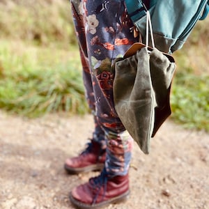 Personalised Foraging Pouch Canvas Drawstring Forest Bag image 9