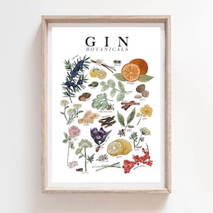 Impression d’art botanique de gin | Carte de voeux
