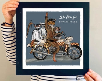 The Motorbike Gang Greeting Card / Art Print
