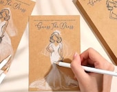 Guess the Dress Bridal Shower Game PRINTED Shower Game Set with Pencils Wedding Party Activity Rustic Wedding Guest Game for Bride