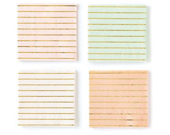 Striped Paper Napkins for Baby Shower, Cocktail Napkins Baby Shower, Dessert Paper Napkins Pastel, Pretty Paper Napkins, Gold Paper Napkins