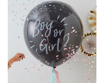 Boy or Girl Gender Reveal Balloon with Confetti, Boy or Girl Balloon, Unique Gender Reveal Ideas, Large Gender Reveal Balloon with Tassel