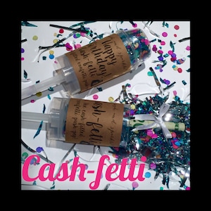 Money Confetti Poppers, Money Gift Ideas, Money Party Popper, Money Party Decorations, Party Poppers with Money Confetti, Poppers with Cash image 1