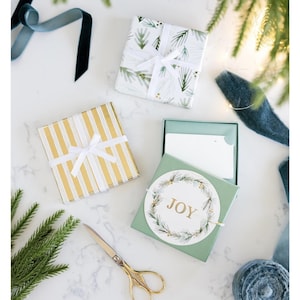 Cajas para tarjetas de regalo de Navidad Caja para regalo de dinero Portatarjetas para tarjetas de regalo navideñas con ranura Idea de regalo para tarjetas navideñas de invierno con acuarela Joy