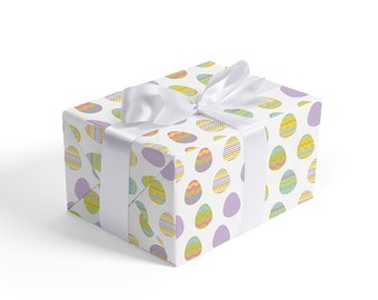 Easter Gift Wrapping Paper with Colorful Egg Design Minimal Present Packaging Spring Easter Stationery Supply Scrapbooking Wrap