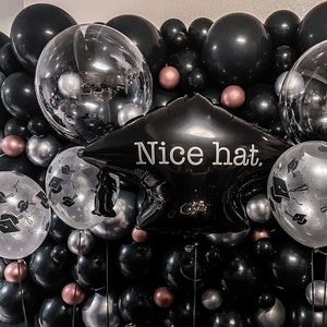 Graduation Cap Balloon Large Foil Nice Hat Elegant Stylish Unisex Black Party Supply College University Grad Celebrations Decoration