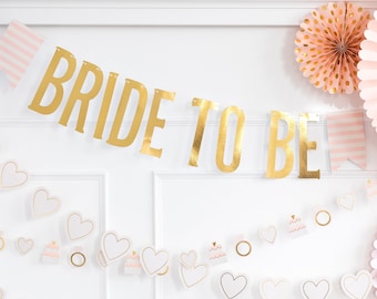 Braut Um Banner Elegante Minimalist Goldfolie Große Buchstaben Girlande Brautparty Bachelorette Wimpelkette Hintergrund Party Versorgung Dekoration