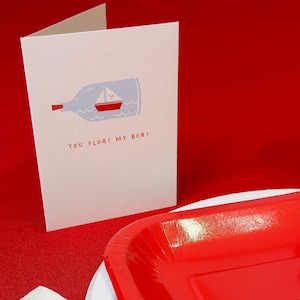 Carte de voeux Saint-Valentin, vous faites flotter mon bateau, citation inspirante romantique, voilier, carte de célébration sincère pour femme, mari