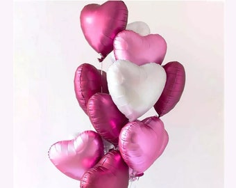 SATIN HEART BALLOONS Multi Color All Occasion Colorful Romantic Love Celebration Birthday Baby Shower Anniversary Wedding