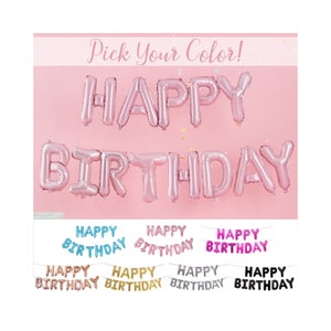 Elija su color Globos de feliz cumpleaños Carta Garland 16 '' Suministros para fiestas Decoración Globo Bunting Telón de fondo Celebración de niños adultos