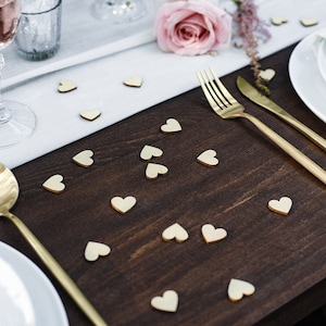 Valentine’s Day Confetti Tiny Wood Heart Shape Natural Rustic Romantic Reusable Confetti Scatter Cute Table Decoration Galentine Supply