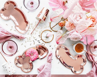 Penis Shape Plates in Rose Gold Bridal Shower Bachelorette Engagement Paper Plates Naughty Cheeky Funny Same Penis Forever Party Supply