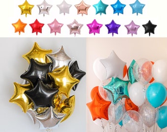 Foil Star Balloons ASSORTED COLORS Celestial Magical Party Bridal Baby Shower Birthday Valentine’s Day Prom Sweet 16 Wedding Decoration