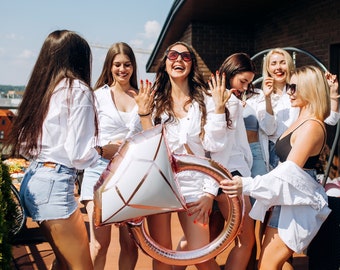 Jätte Ringballong Brud Till Att Vara Möhippa Möhippa Möhippa Möhippa Dekoration Jumbo Roséguld Ringfolie Ballong Festtillbehör