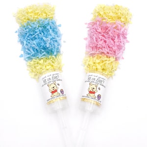 Gender Reveal Konfetti Poppers Blau oder Rosa Er oder Sie Winnie The Pooh Cute Push Pops Kindfreundliche Überraschung Party Popper Biologisch abbaubar