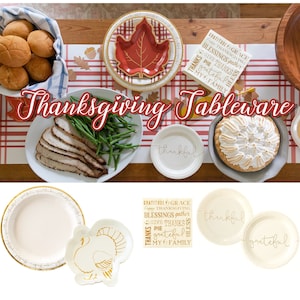Thanksgiving Tableware MIX and MATCH DIY Dinnerware Autumn Fall Harvest Turkey Themed Dinner Dessert Serving Napkins Plates