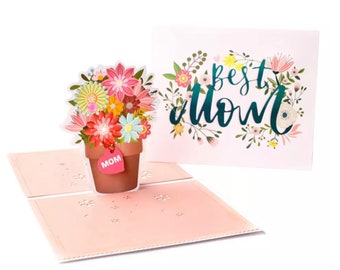 Greeting Card for Mom Spring Floral 3D Pop Up Card Mother’s Day Birthday Appreciation Gift from Son Daughter Celebration Card