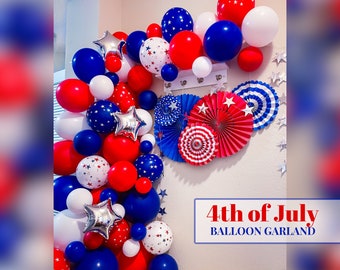 Arche de ballons USA rouge blanc et bleu 4 juillet Memorial President Day décoration ethnique patriotique kit de bricolage arche grand accessoire photo