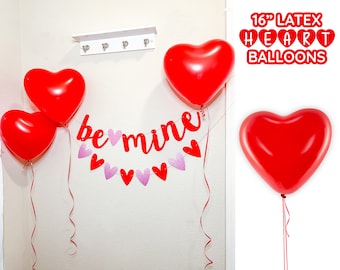 Red Heart Balloon Bouquet Love Romantic Plain Basic Stylish Party Decoration Valentine’s Galentine’s Day Wedding Prop Supply