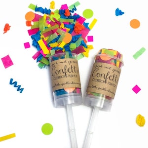 Neon Konfetti Poppers Bunte Regenbogen Buntes Buntes Papier Push Pops Kinderfreundliche Popper Geburtstag Weihnachten Neujahr 80er Disco Party