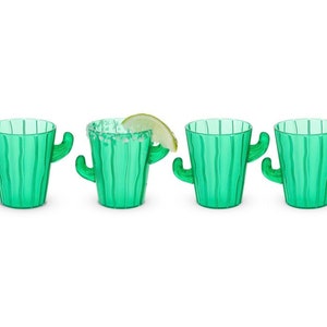 Vasos de chupito de cactus para fiesta del Cinco de Mayo, vasos de chupito para fiesta, vasos de chupito de plástico, vasos de chupito de tequila bonitos, decoraciones para fiestas mexicanas