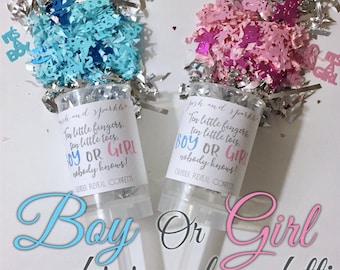 Gender Reveal Popper, Gender Reveal Ideas, Gender Reveal Boy or Girl, Gender Reveal Confetti Party Poppers, Gender Reveal Party Poppers