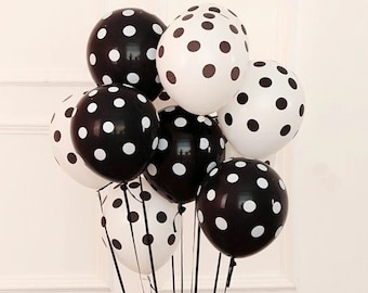 Polka Dot Balloon in Black or White Classic Minimal Elegant Party Decoration Wedding Engagement Graduation Corporate Event Birthday Supply