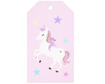 Rosa Einhorn Geschenkanhänger, Einhorn Tags für Geschenke, Einhorn Party Tags, Pastell Einhorn Geburtstagsparty Tags, Einhorn Thema Geschenkanhänger Printed